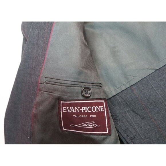 MEN'S GRAY STRIPED BLAZER SUIT JACKET - EVAN PICONE - SIZE 40L - Picture 4 of 7